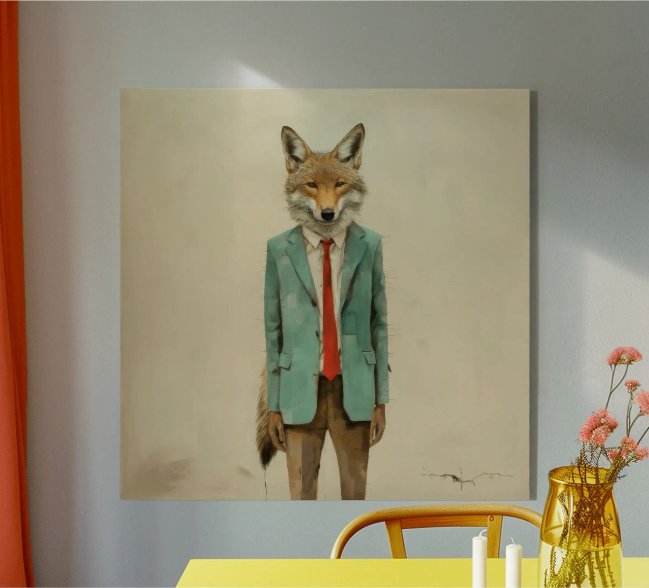 Coyote minimo 4 plexiglass da Minimal Animal Art