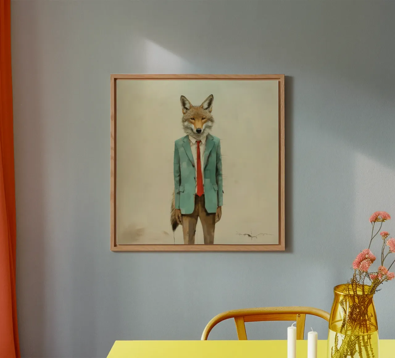 Coyote minimo 4 alluminio dibond da Minimal Animal Art