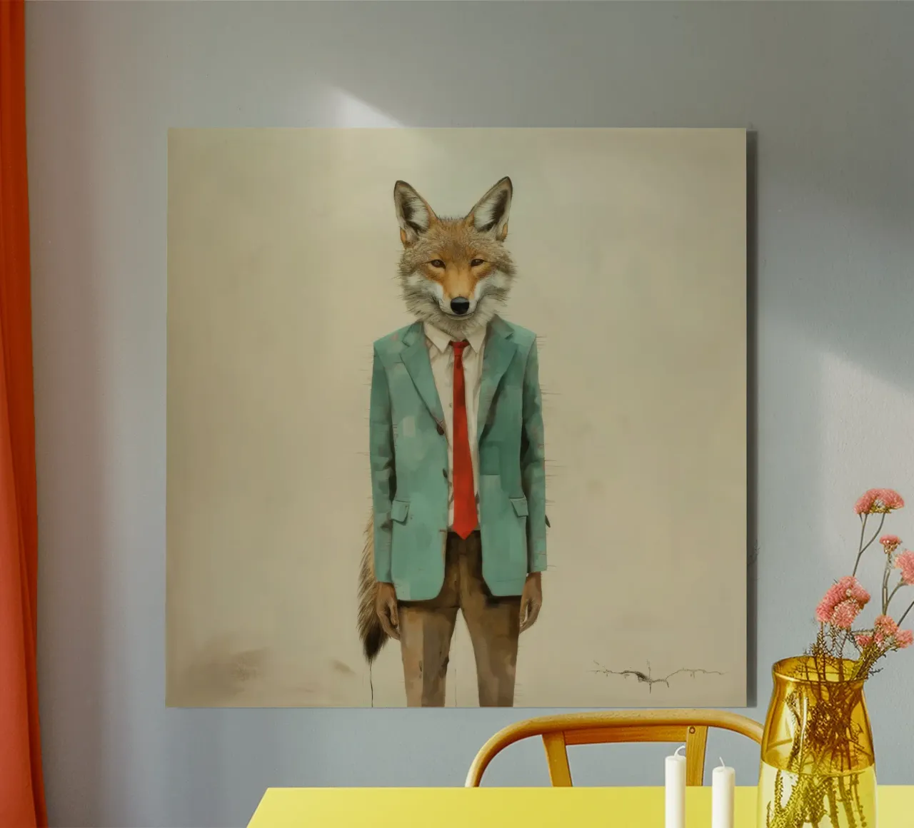 Coyote minimo 4 alluminio dibond da Minimal Animal Art