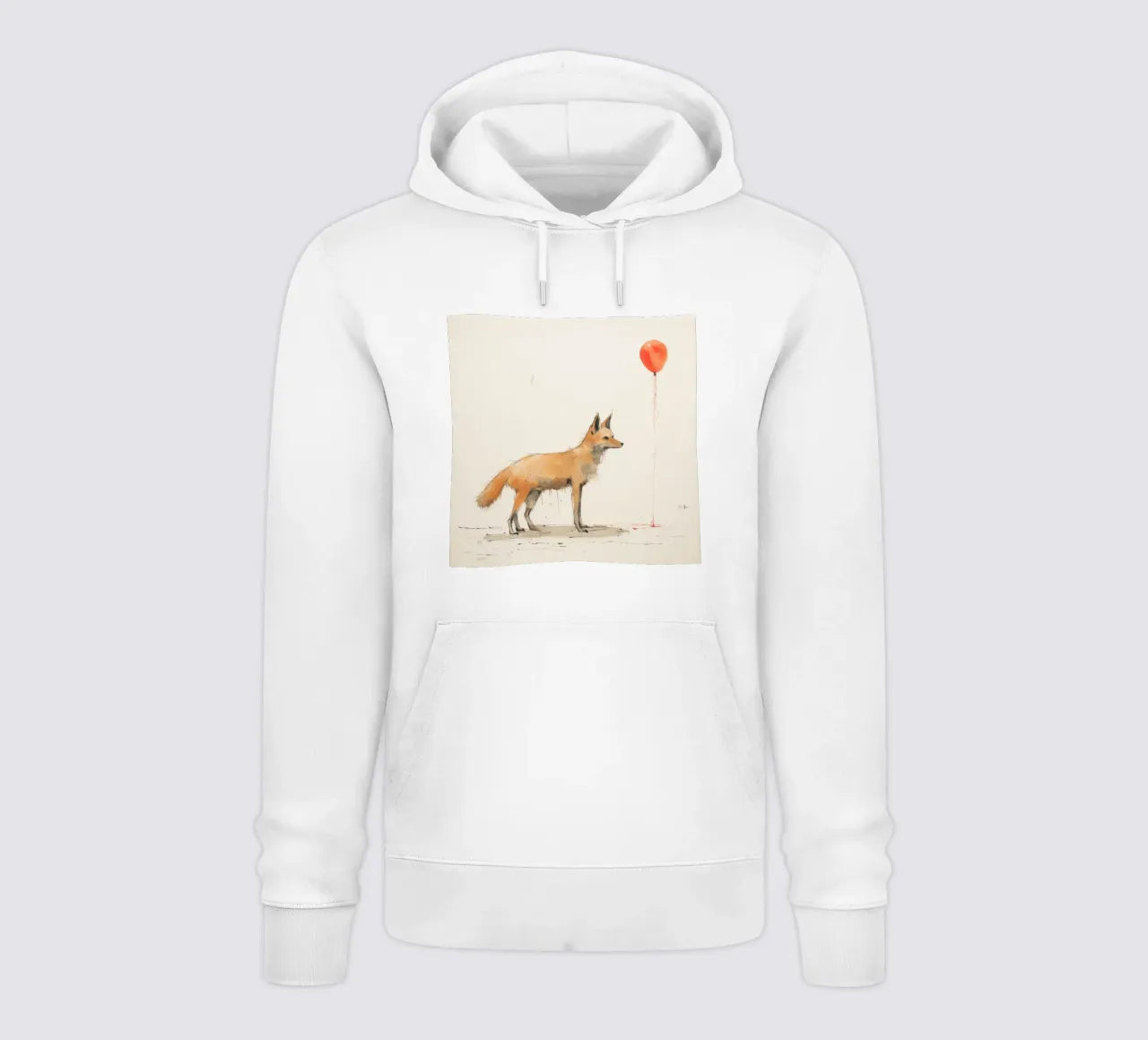 Coyote minimo 1 felpa con cappuccio da Minimal Animal Art