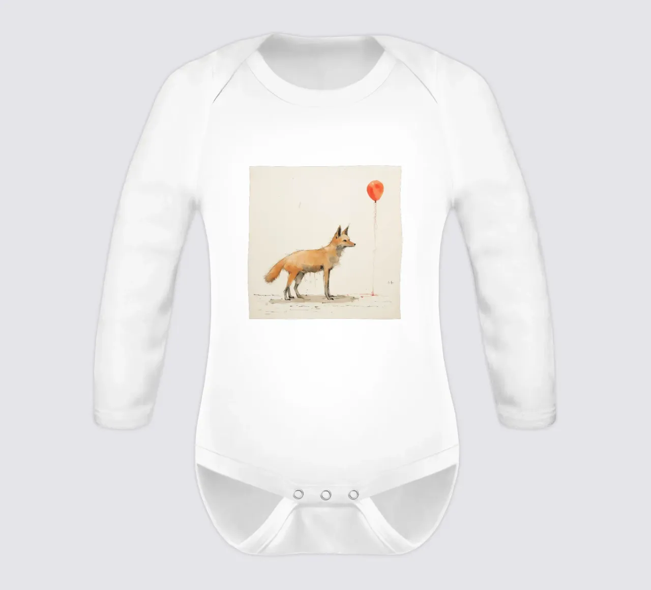 Coyote minimal 1 body manches longues de Minimal Animal Art