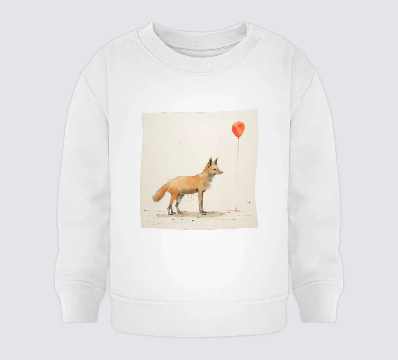Minimale coyote 1 baby sweatshirt van Minimal Animal Art