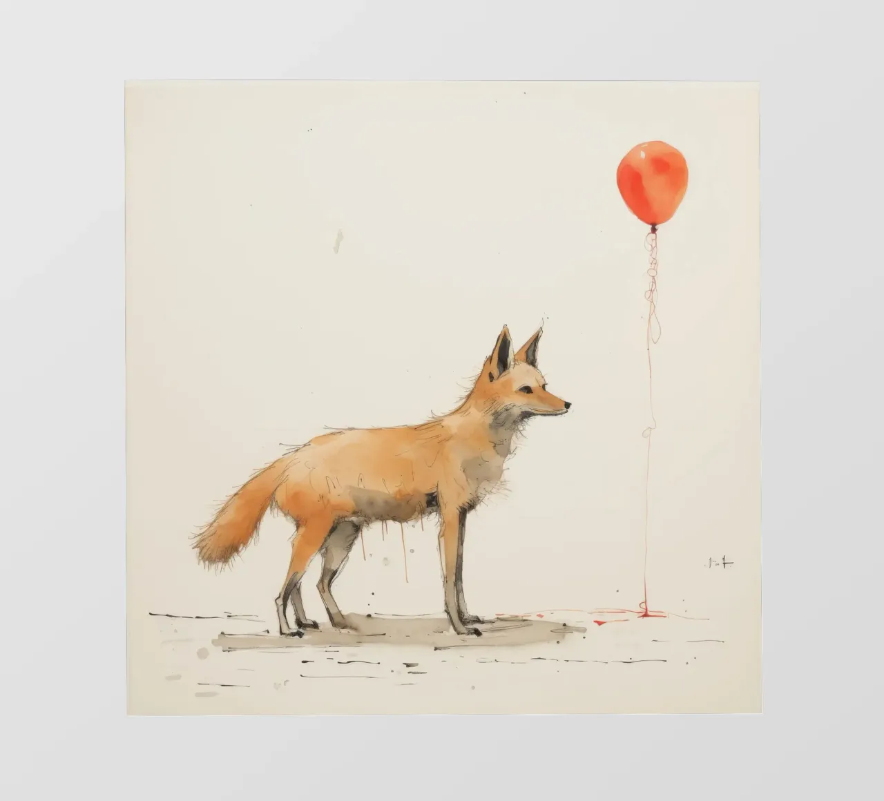 Coyote minimo 1 telo in pvc da Minimal Animal Art
