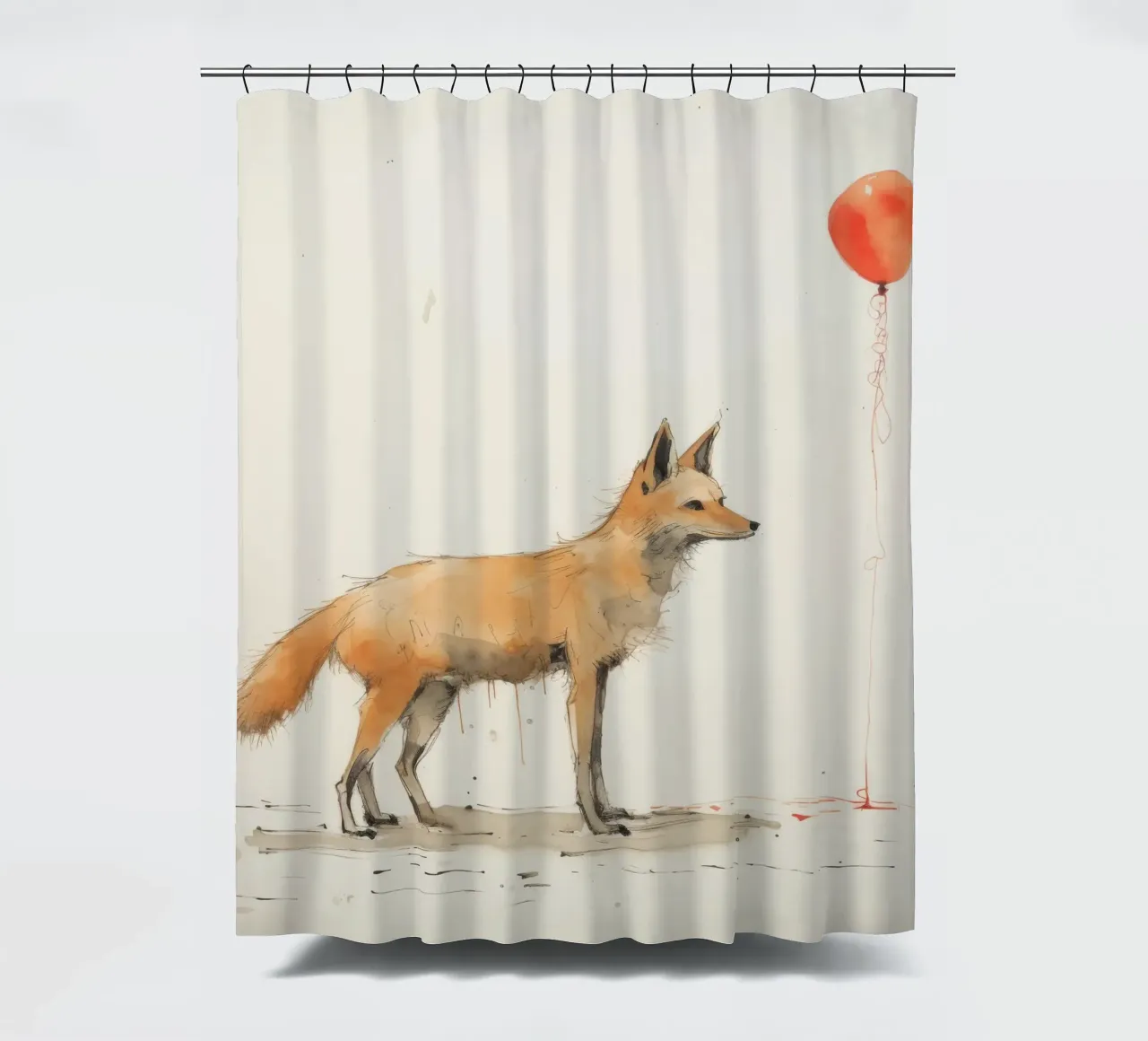 Coyote minimo 1 tenda da doccia da Minimal Animal Art