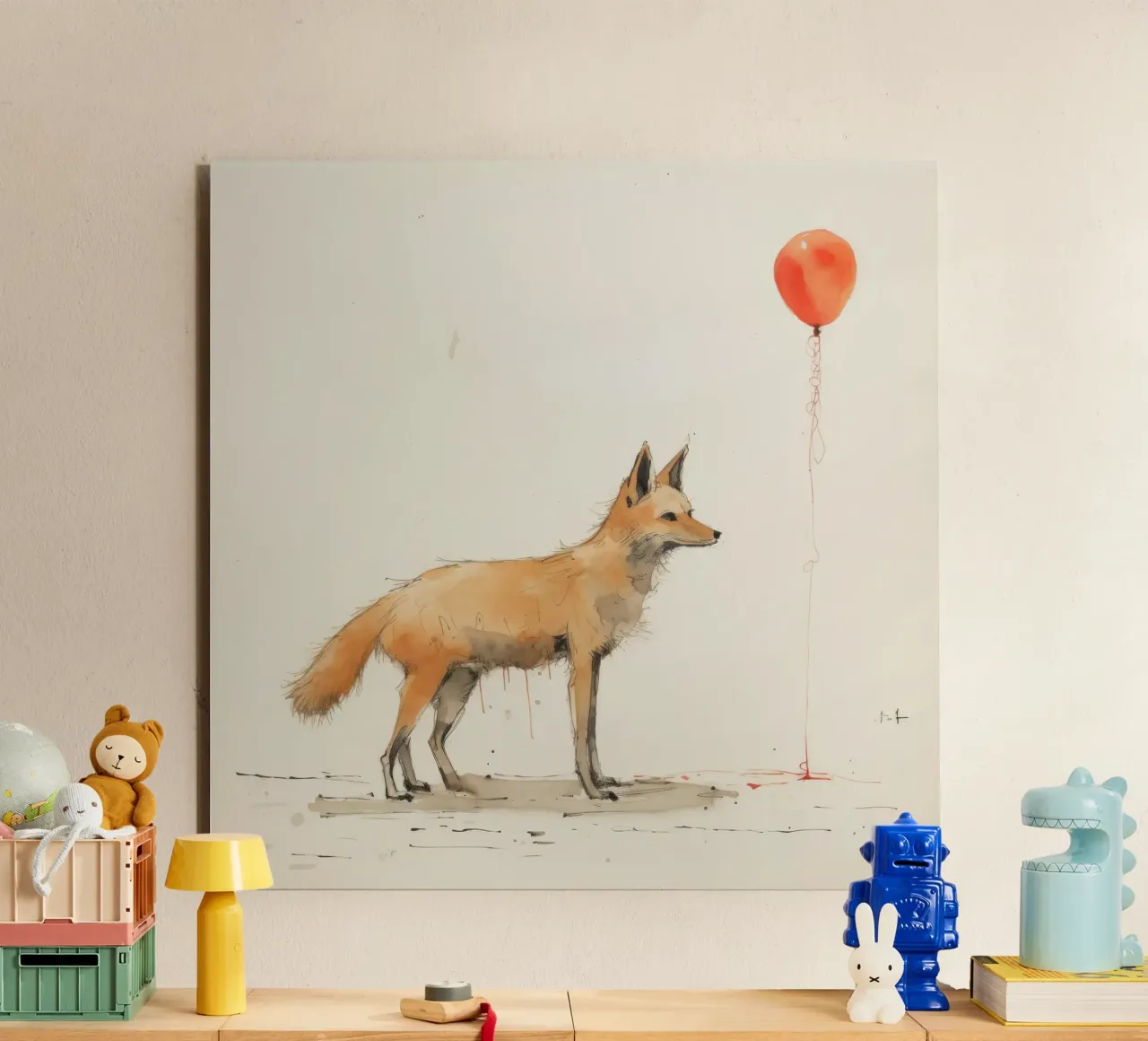 Coyote minimo 1 alluminio dibond da Minimal Animal Art