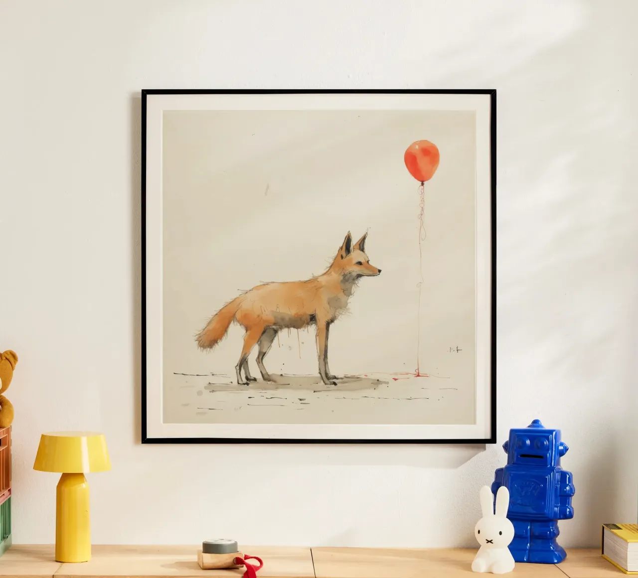 Coyote minimo 1 carta hahnemühle da Minimal Animal Art