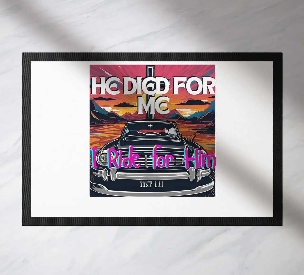 He died for me I ride for Him Tee, Christian apparel Unisex zerbino da Lionandlamb
