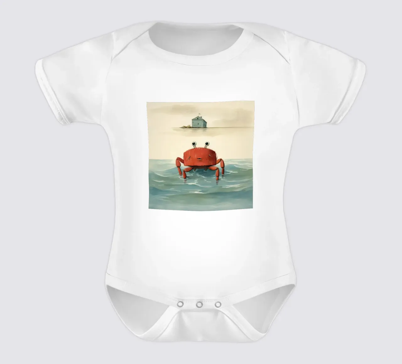 Granchio minimo 2 body neonato maniche corte da Minimal Animal Art