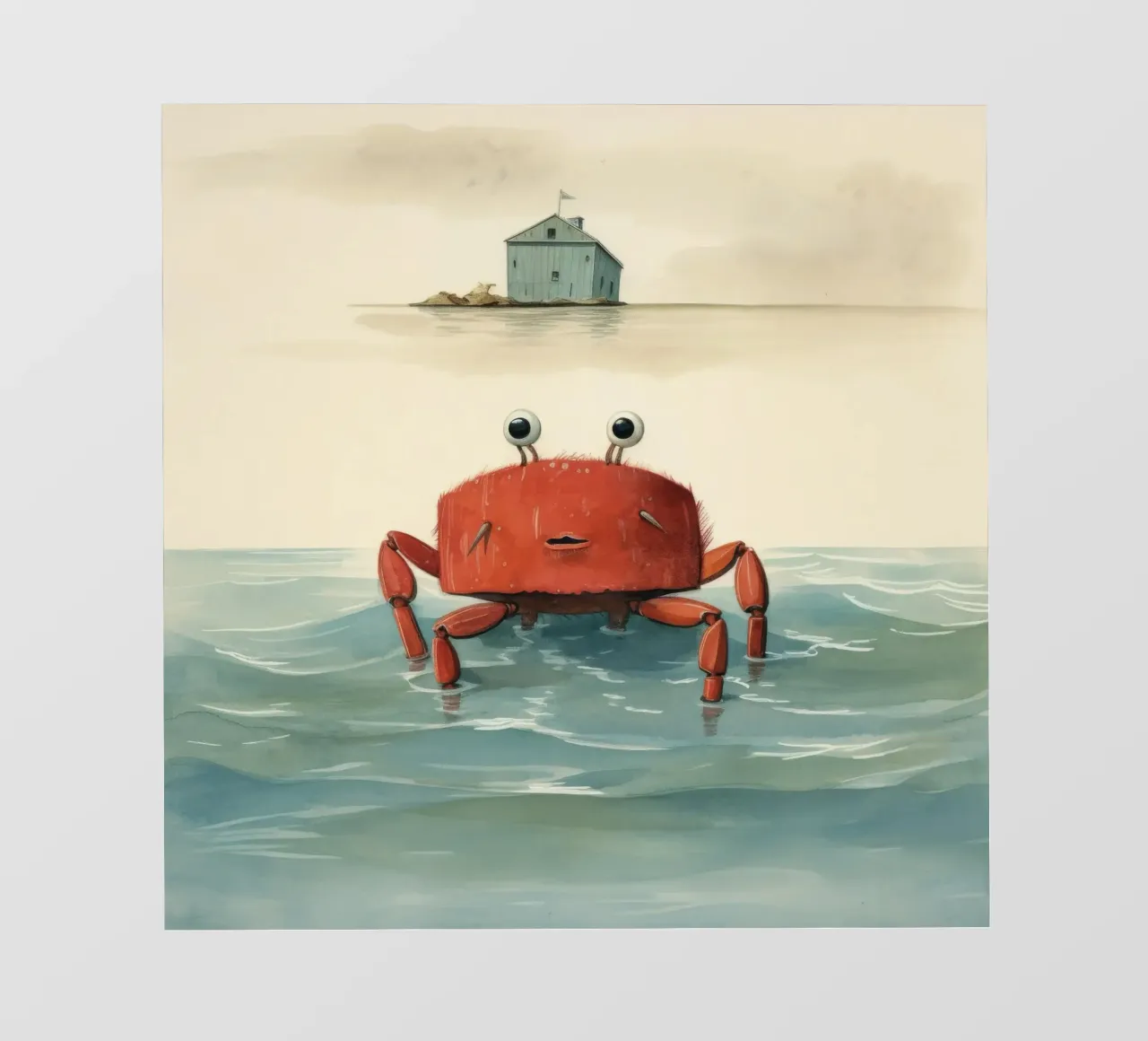 Granchio minimo 2 pellicola backlit da Minimal Animal Art