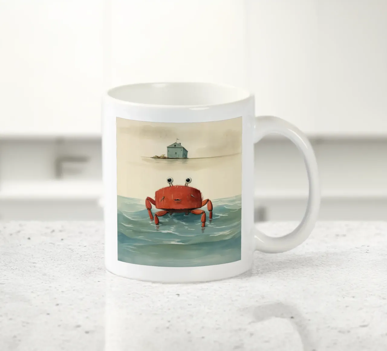 Granchio minimo 2 tazza in ceramica da Minimal Animal Art
