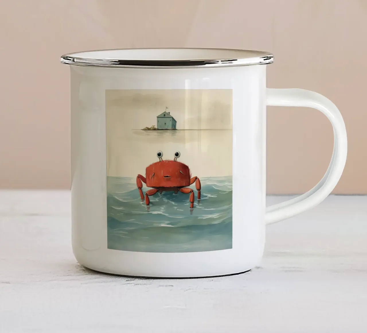 Granchio minimo 2 tazza in smalto da Minimal Animal Art