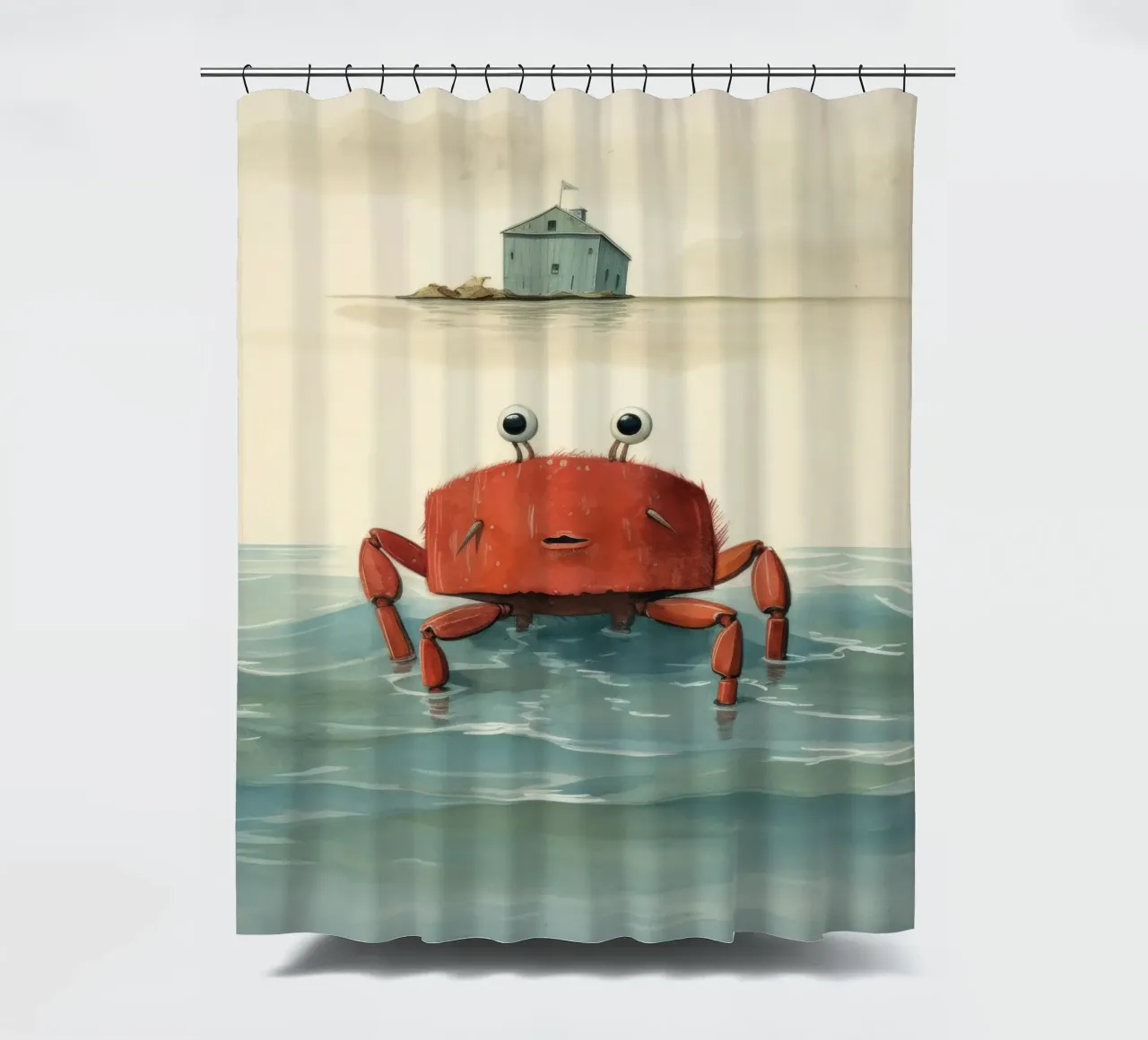 Granchio minimo 2 tenda da doccia da Minimal Animal Art