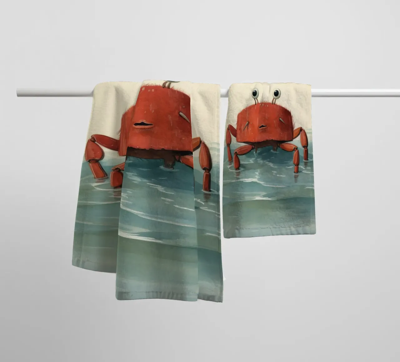 Granchio minimo 2 asciugamano da bagno da Minimal Animal Art