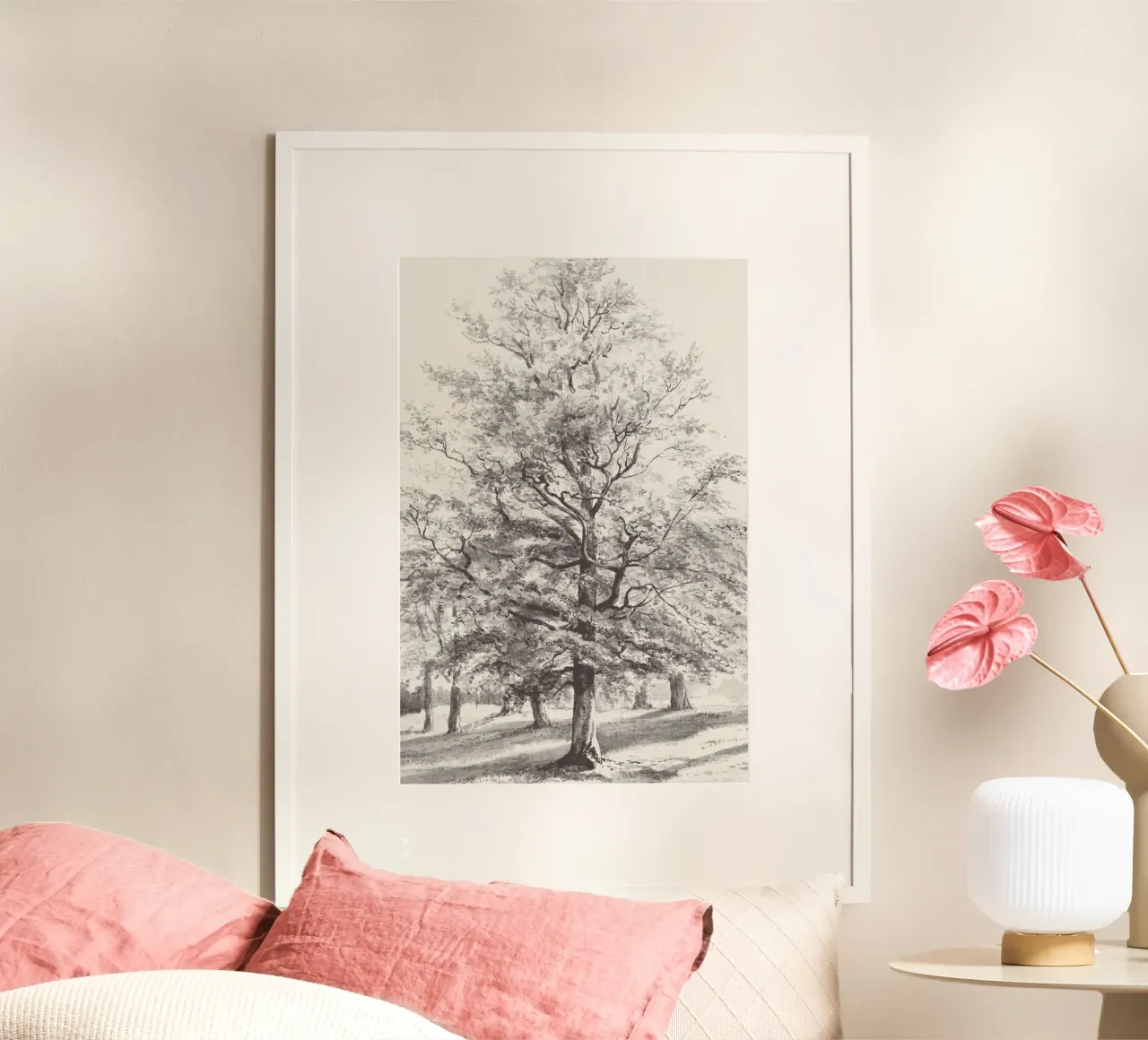 Tree Landscape Watercolor hahnemühle by apoloprints