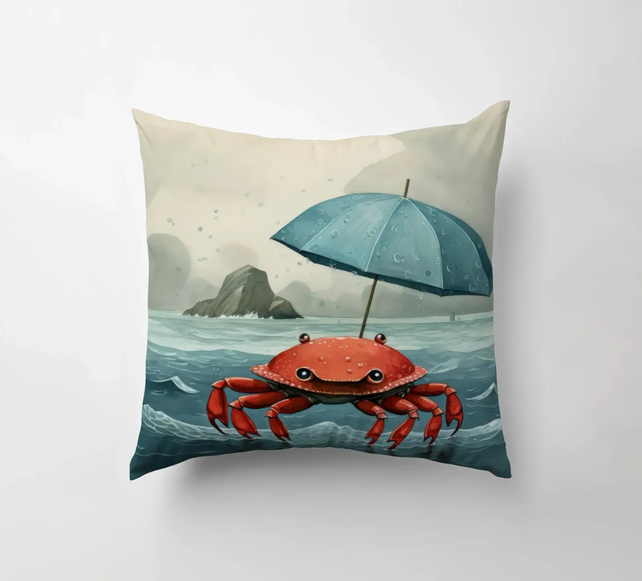 Granchio minimo 3 cuscino da Minimal Animal Art