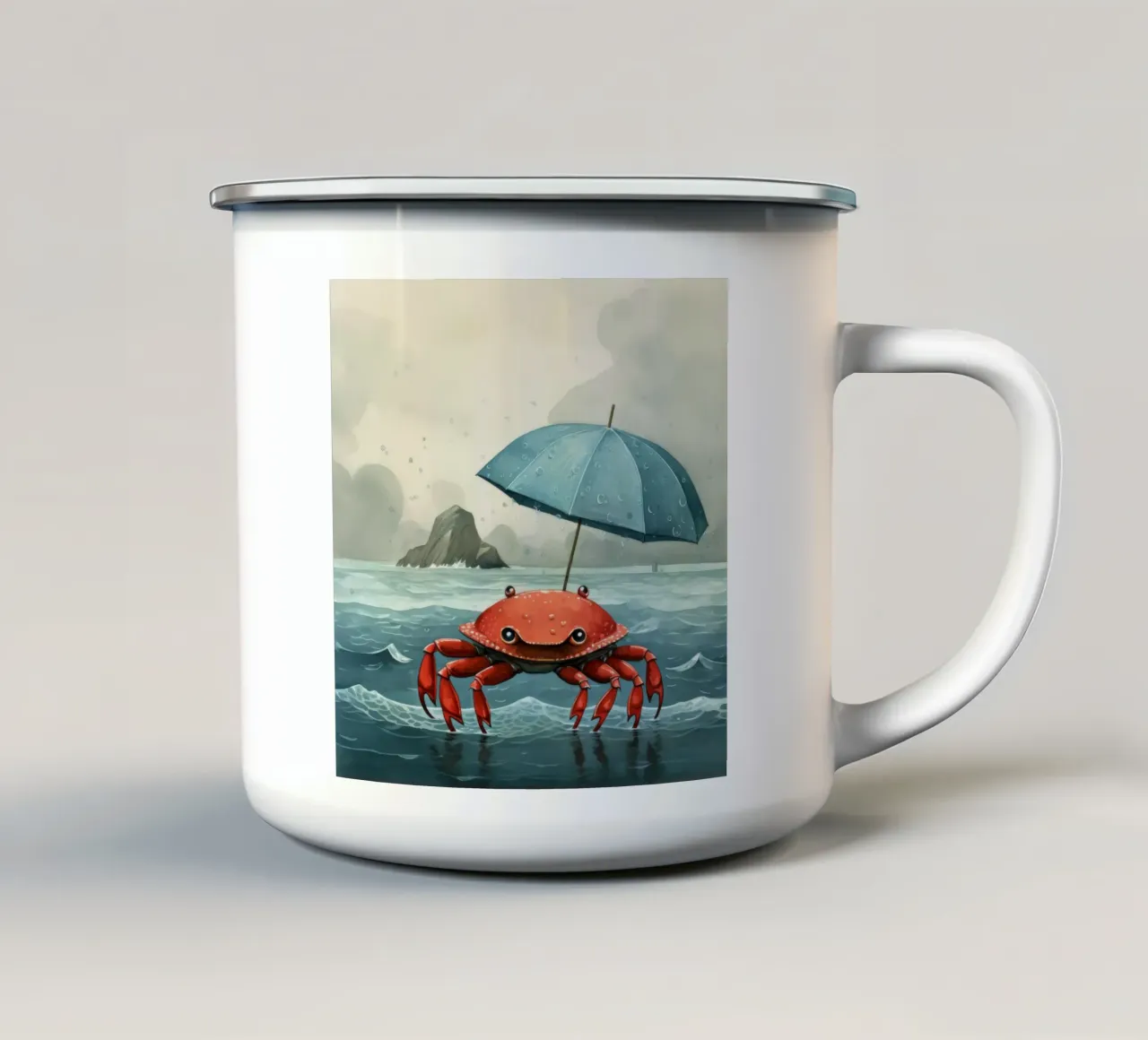 Granchio minimo 3 tazza in smalto da Minimal Animal Art