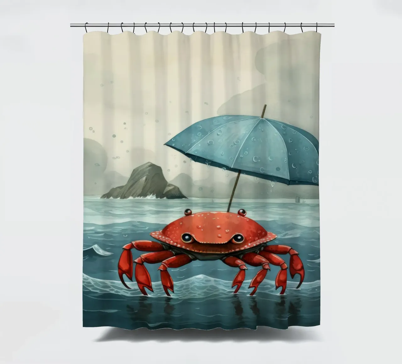 Granchio minimo 3 tenda da doccia da Minimal Animal Art