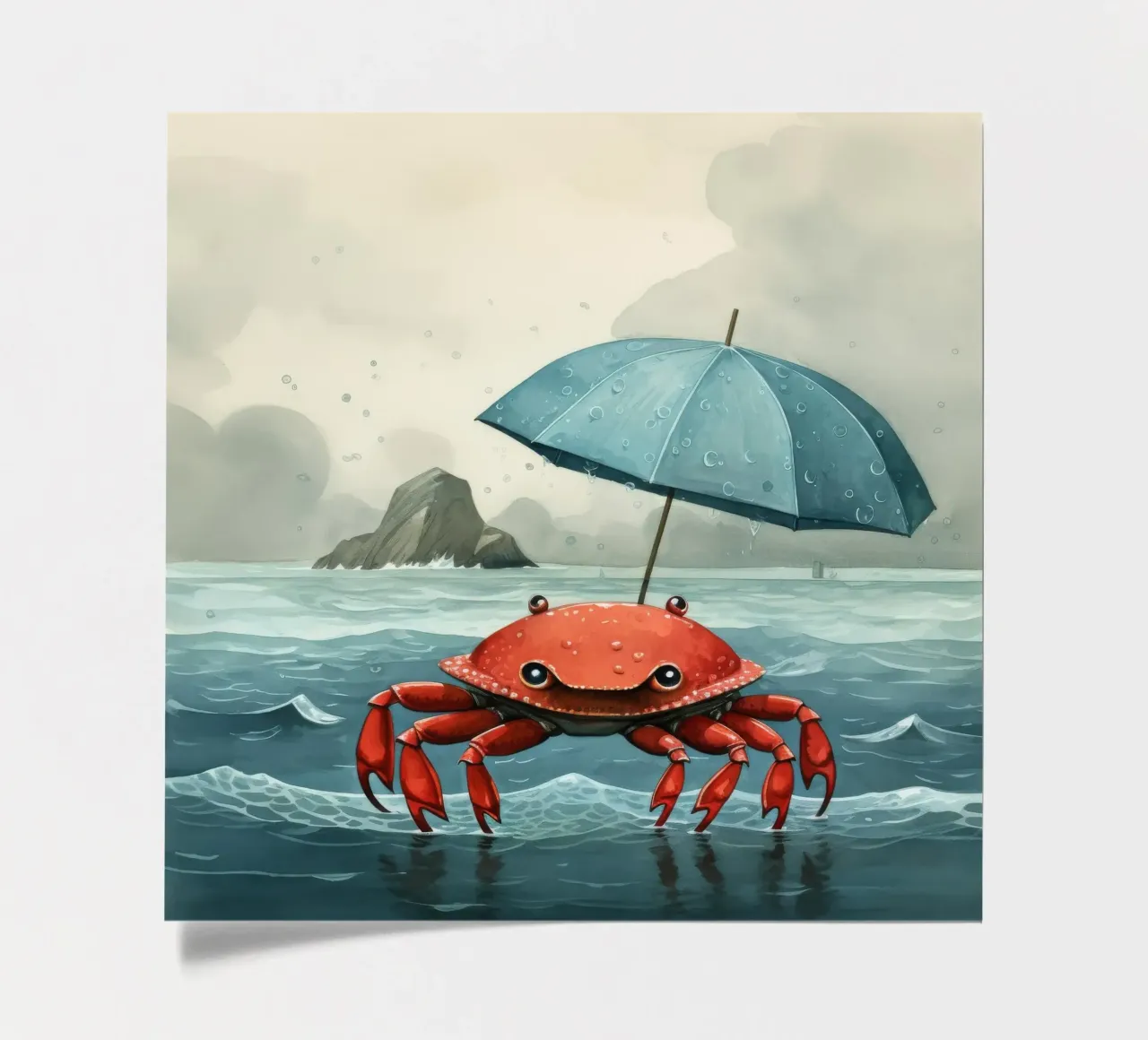 Granchio minimo 3 foglio adesivo da Minimal Animal Art