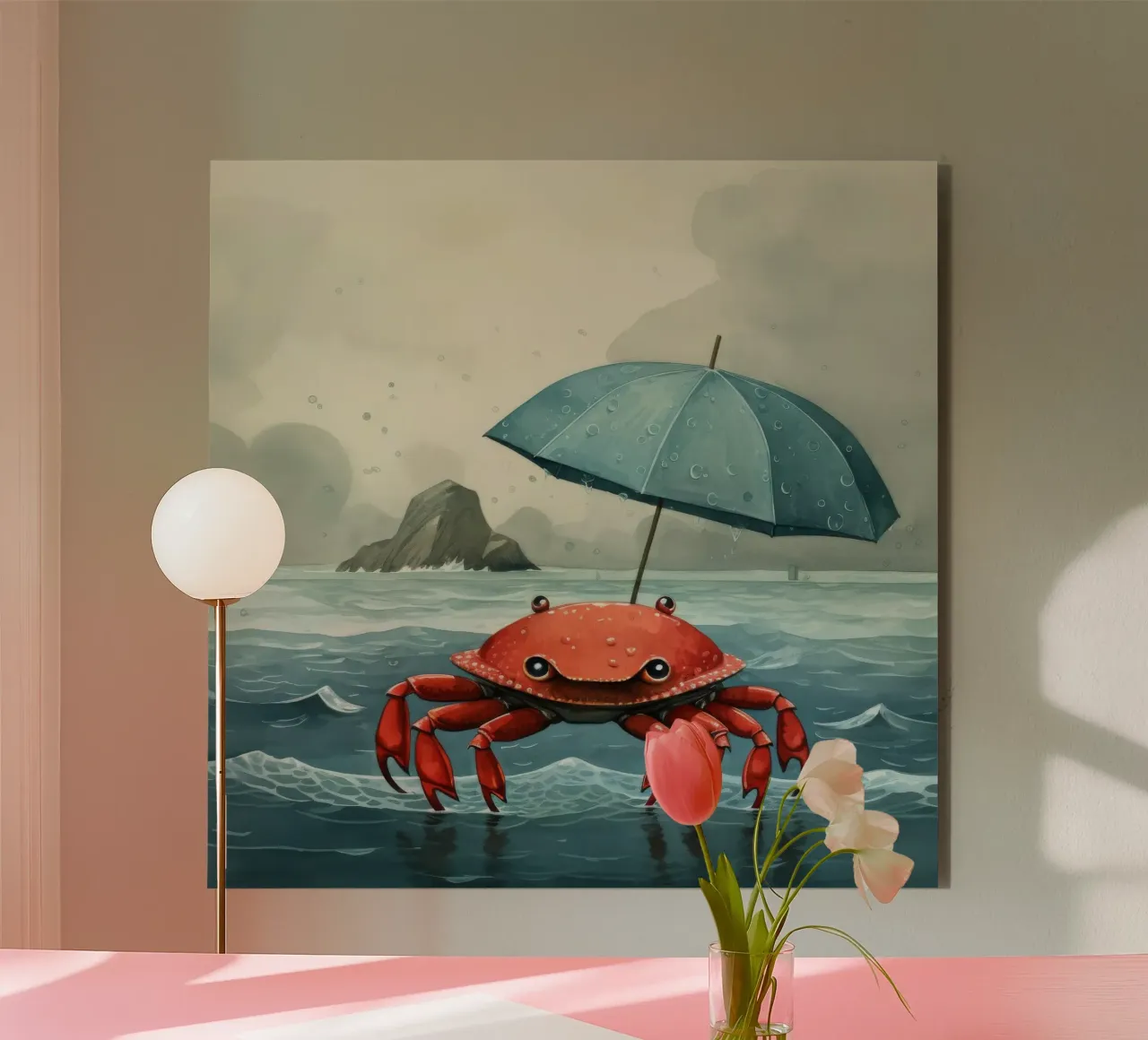 Granchio minimo 3 alluminio dibond da Minimal Animal Art