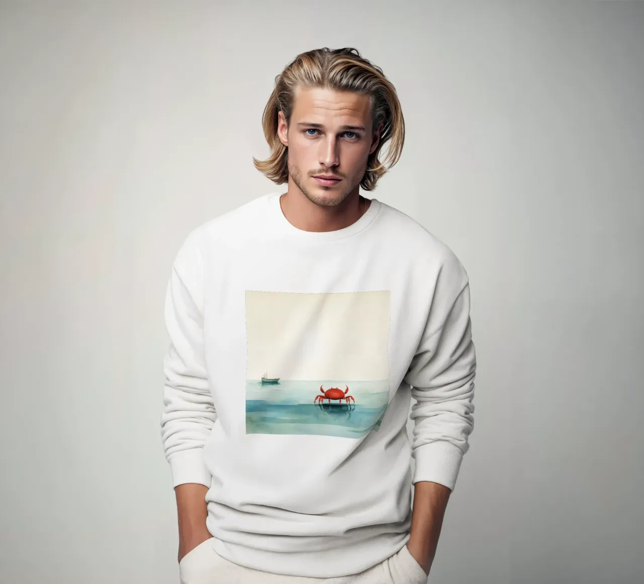 Granchio minimo 4 felpa da Minimal Animal Art