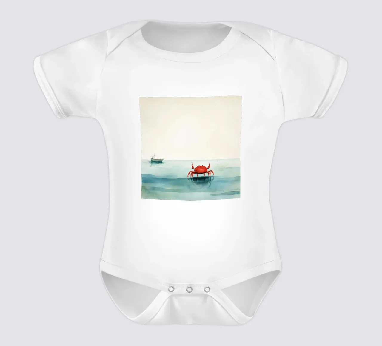 Granchio minimo 4 body neonato maniche corte da Minimal Animal Art