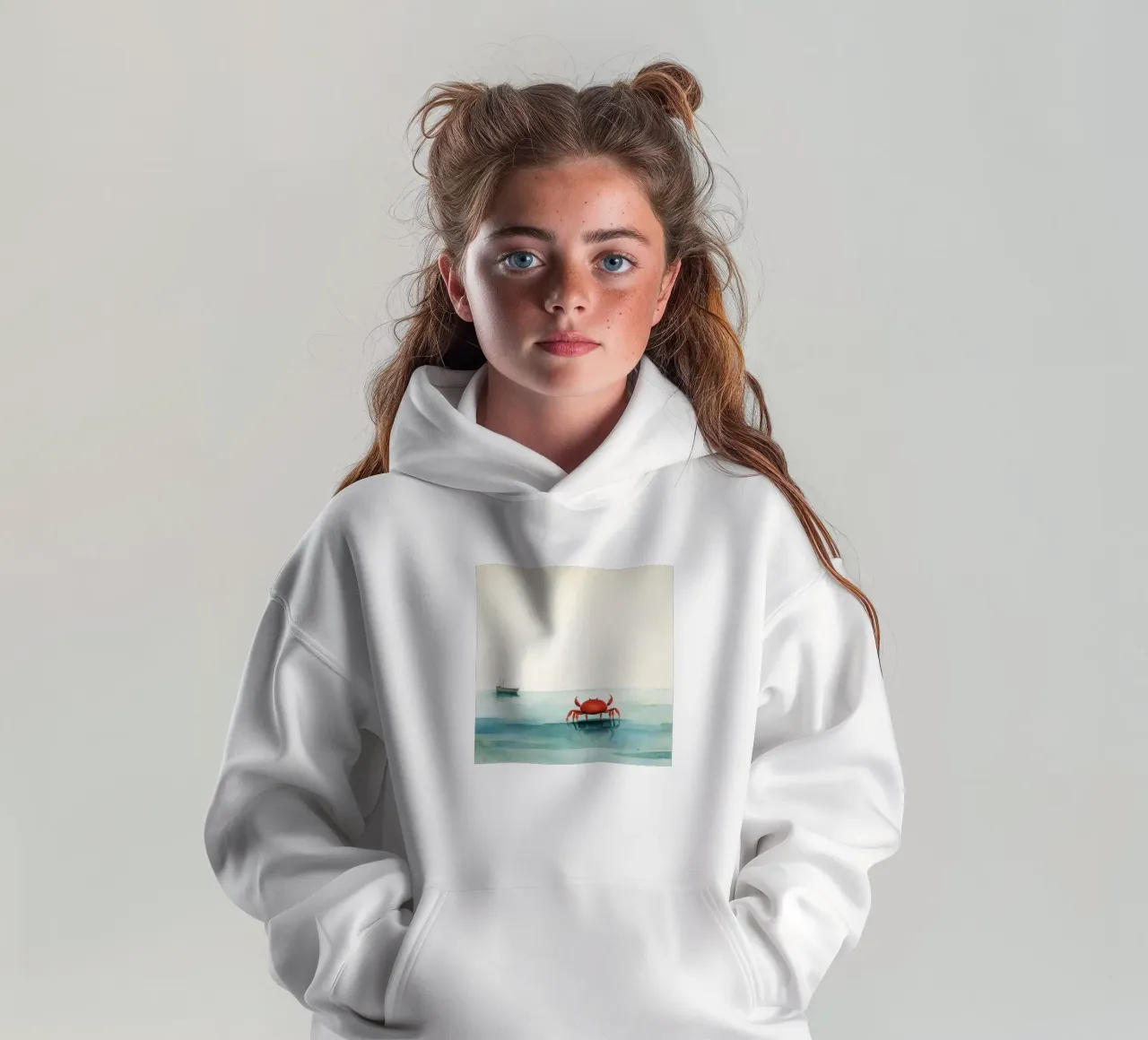 Granchio minimo 4 felpa bambino con cappuccio da Minimal Animal Art