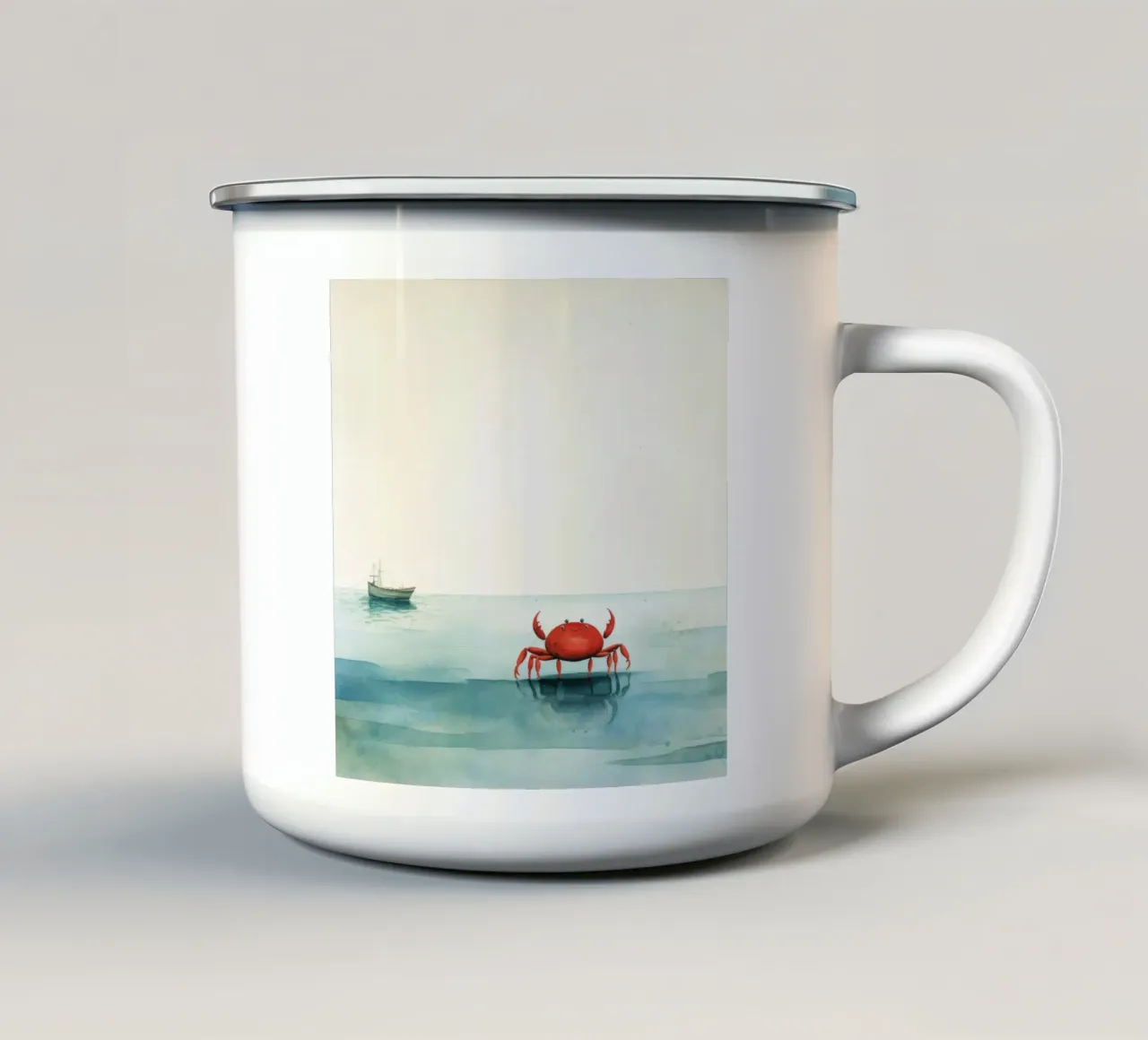 Granchio minimo 4 tazza in smalto da Minimal Animal Art