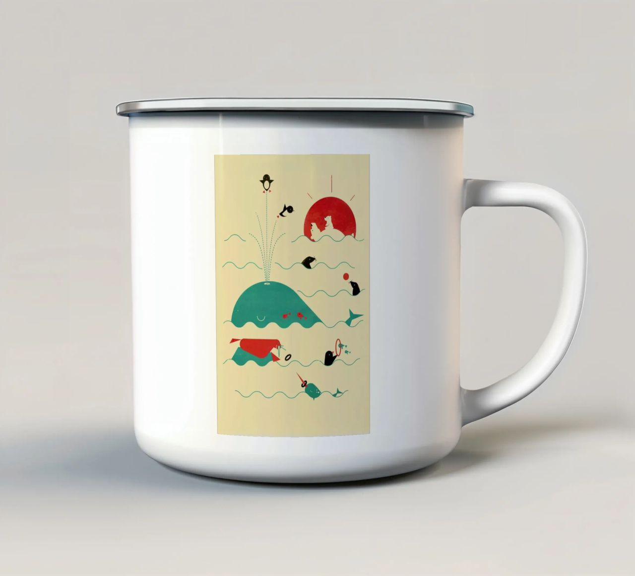 Arctic Playground tazza in smalto da Jay Fleck