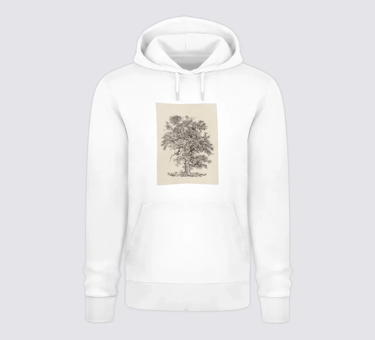 Tree Sketch - English Oak felpa con cappuccio da apoloprints