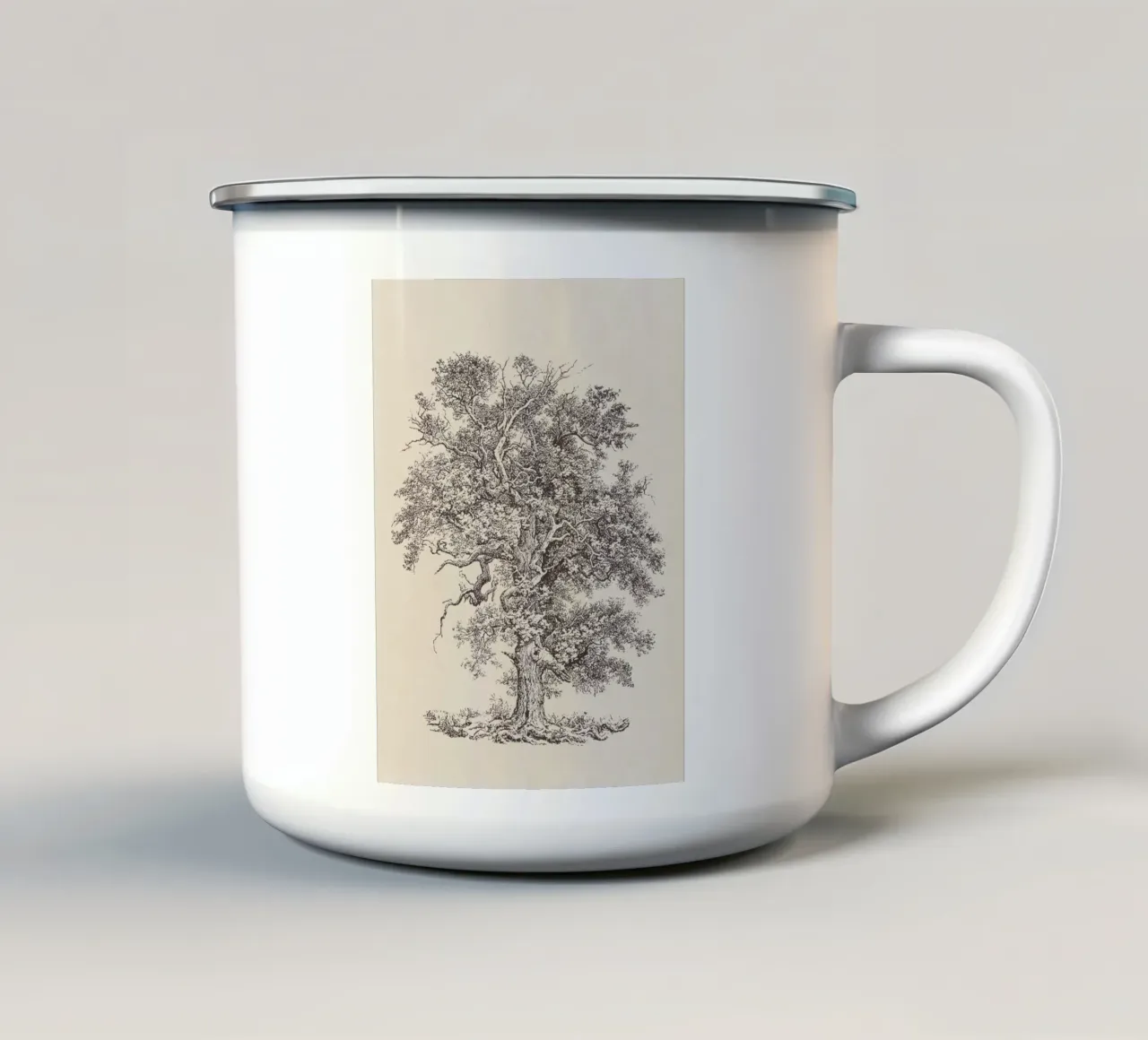 Tree Sketch - English Oak tazza in smalto da apoloprints
