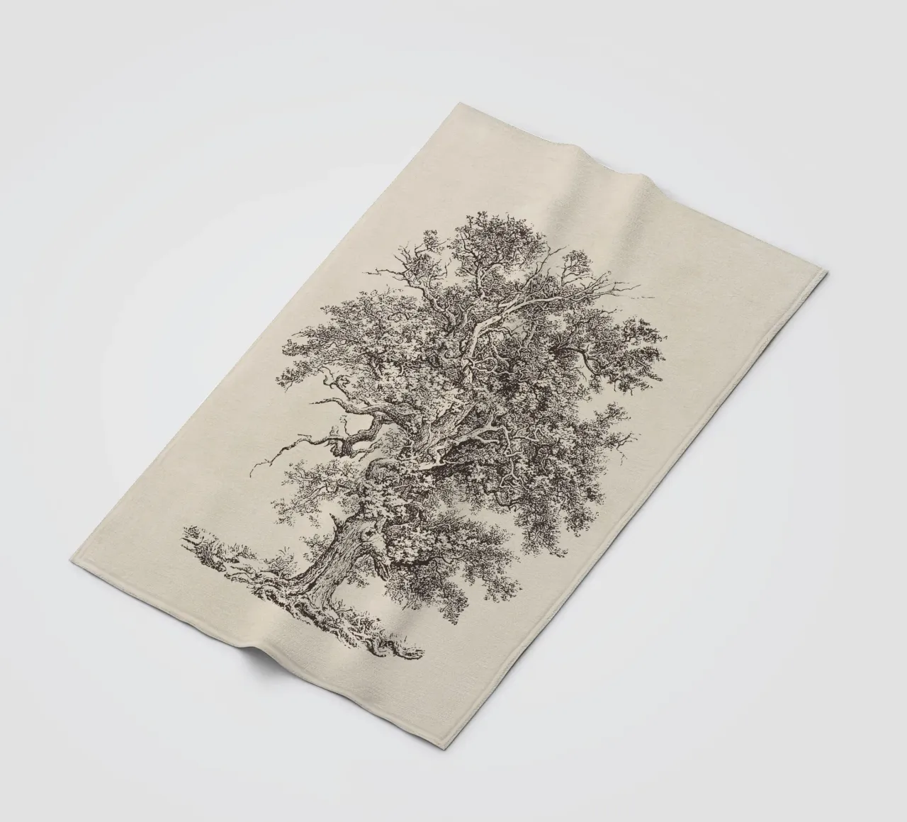 Engelse eikenschets fleecedeken van Apolo Prints