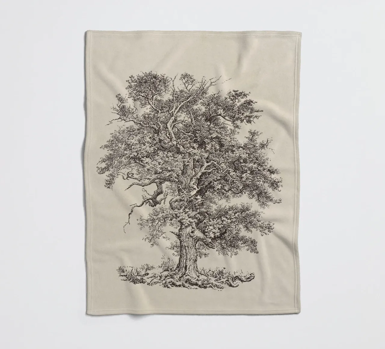 Engelse eikenschets fleecedeken van Apolo Prints