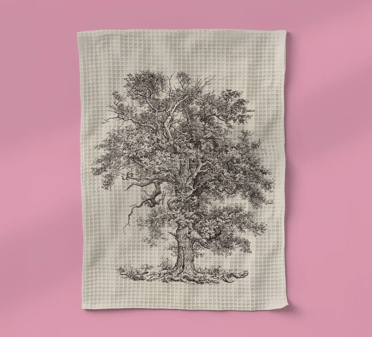 Tree Sketch - English Oak Geschirrtuch von apoloprints