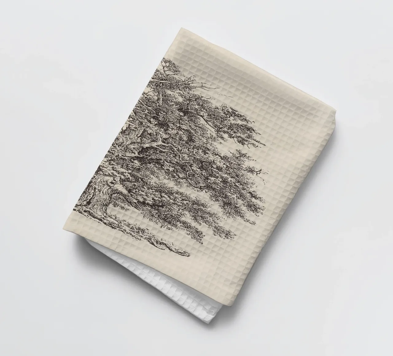 Tree Sketch - English Oak Geschirrtuch von apoloprints