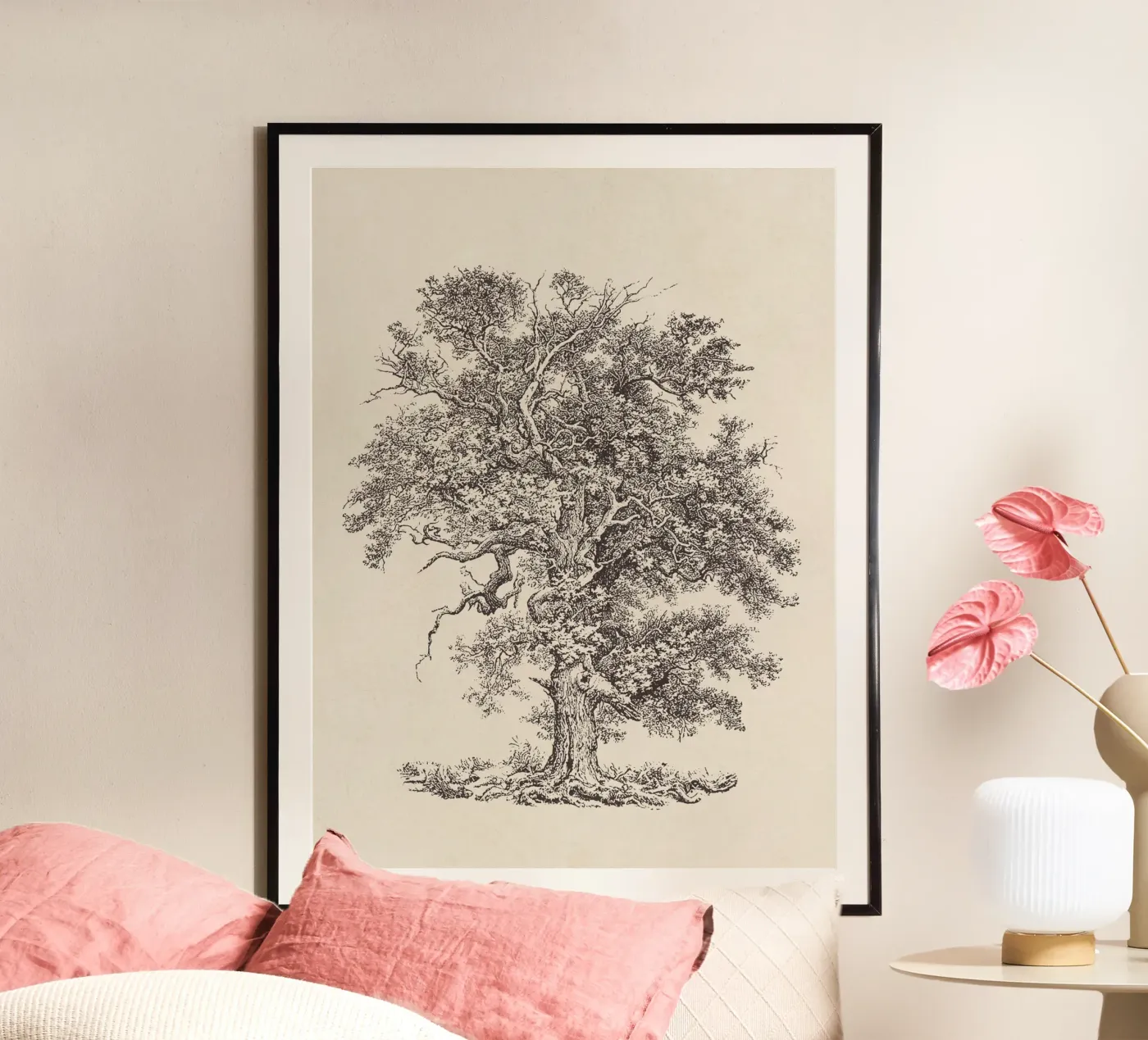 English Oak Tree Sketch poster de Apolo Prints