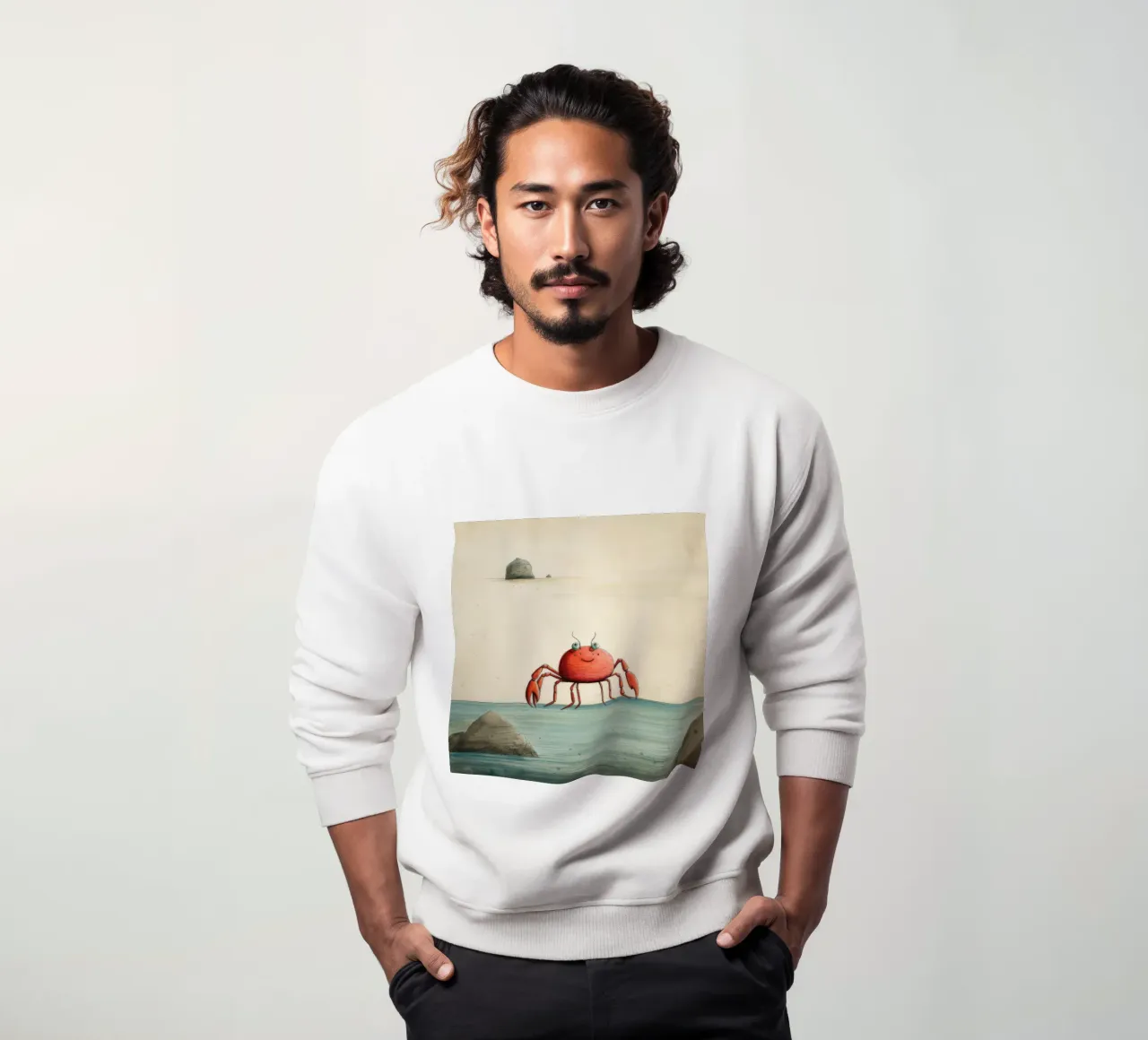 Minimum krab 1 sweatshirt van Minimal Animal Art