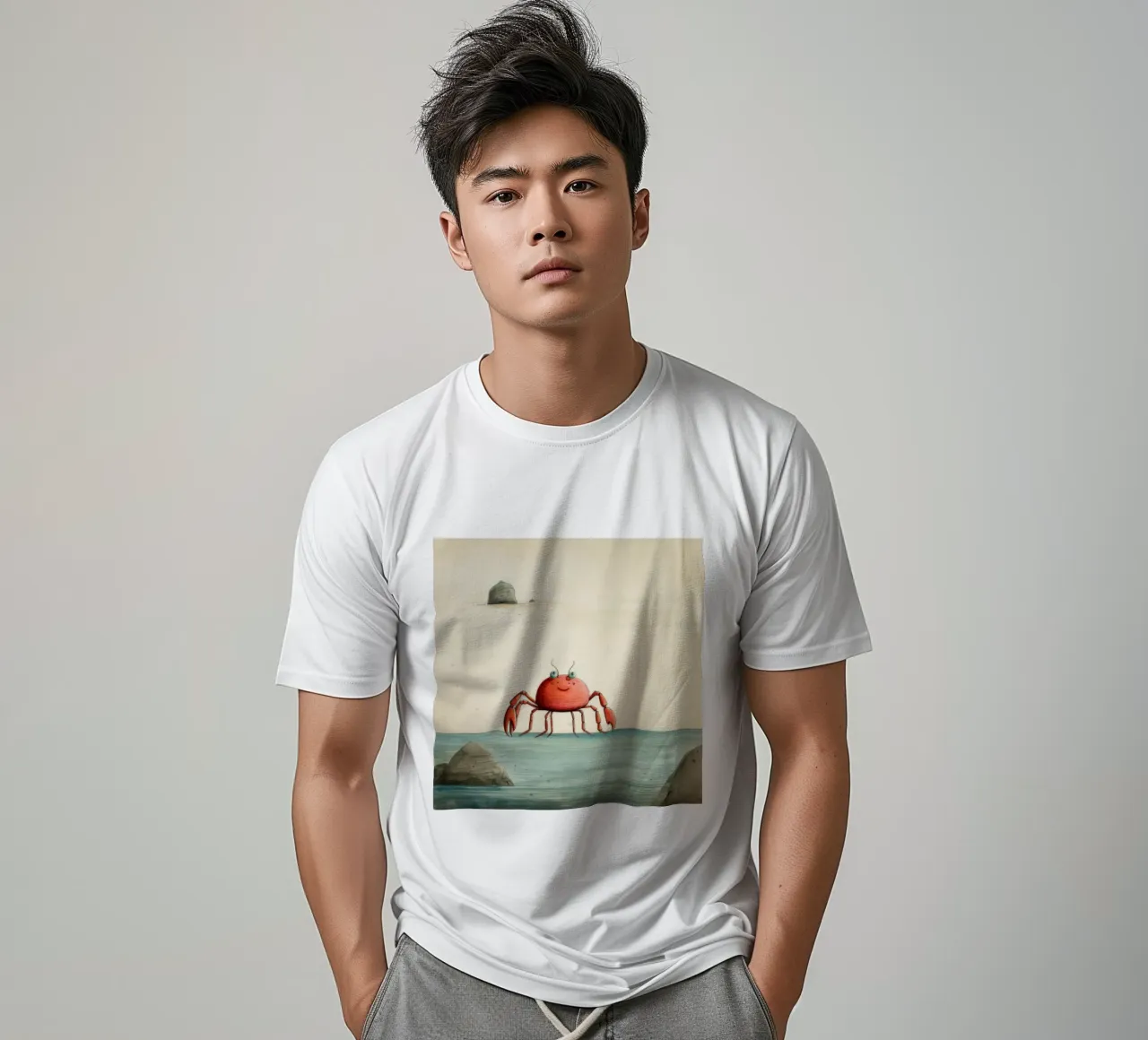 Granchio minimo 1 t-shirt da Minimal Animal Art
