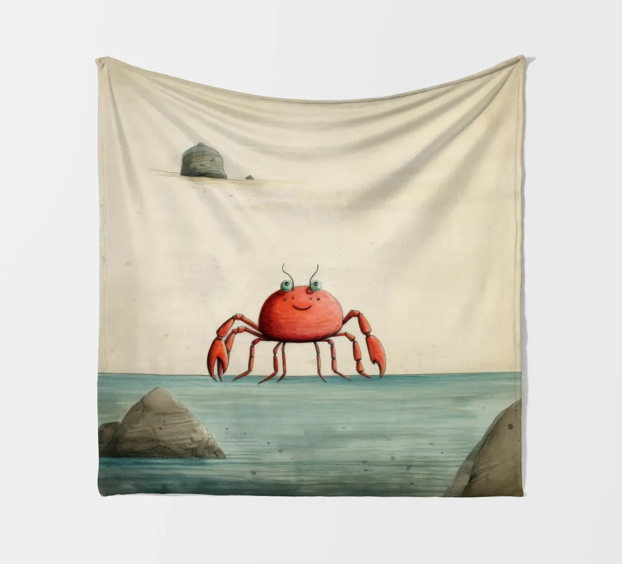 Granchio minimo 1 coperta in pile da Minimal Animal Art