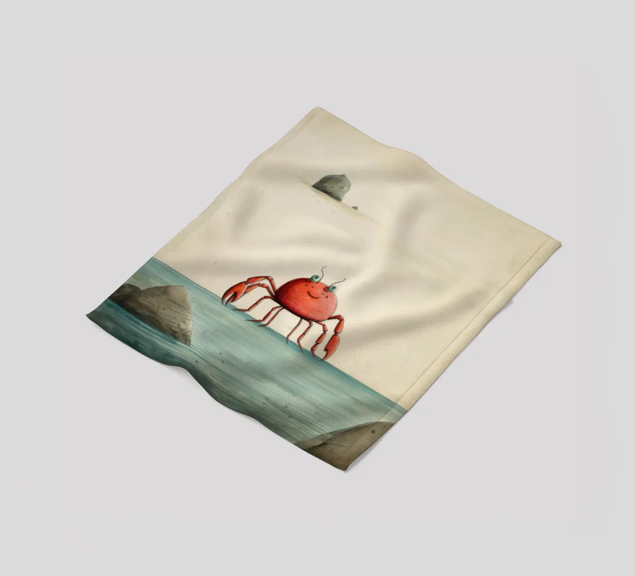 Granchio minimo 1 coperta in pile da Minimal Animal Art
