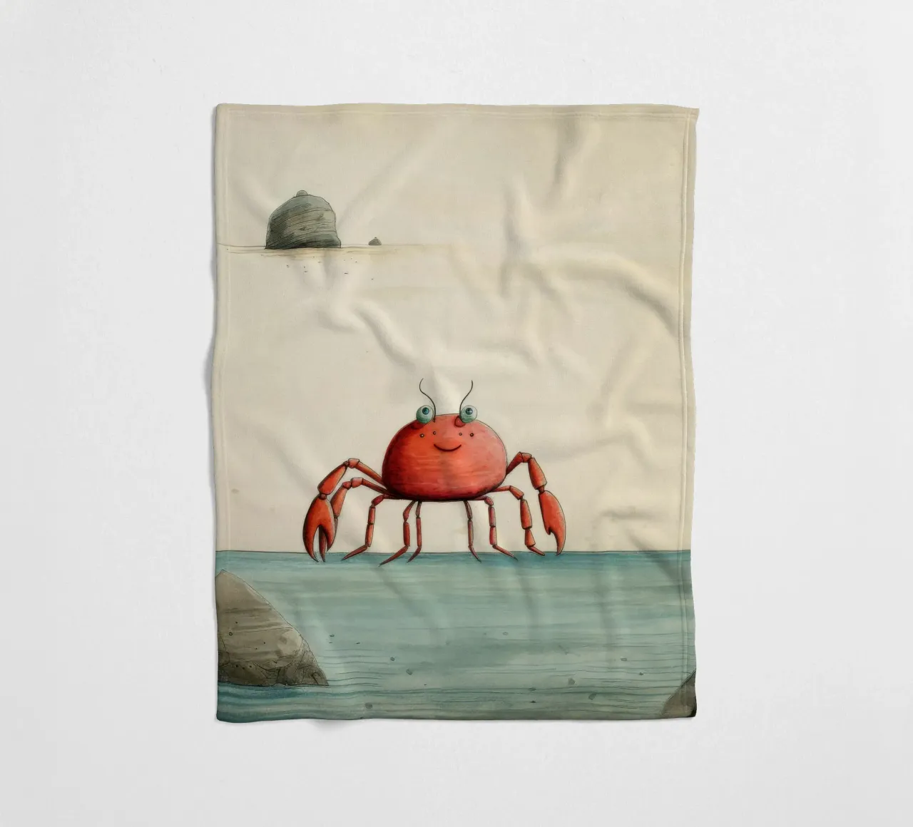 Granchio minimo 1 coperta in pile da Minimal Animal Art