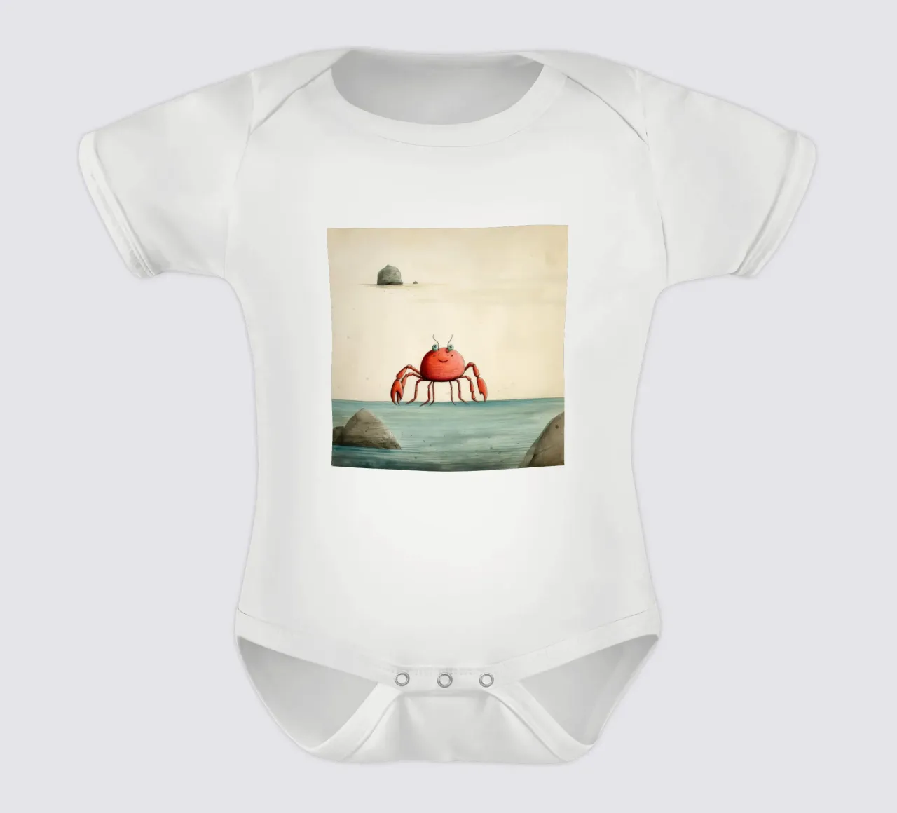 Granchio minimale body neonato maniche corte da Minimal Animal Art