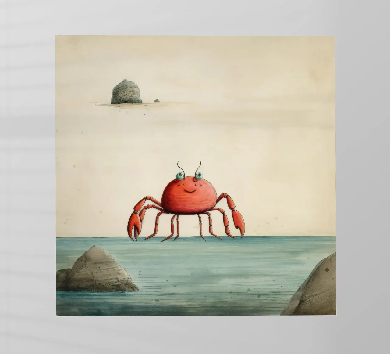 Granchio minimo 1 pellicola backlit da Minimal Animal Art