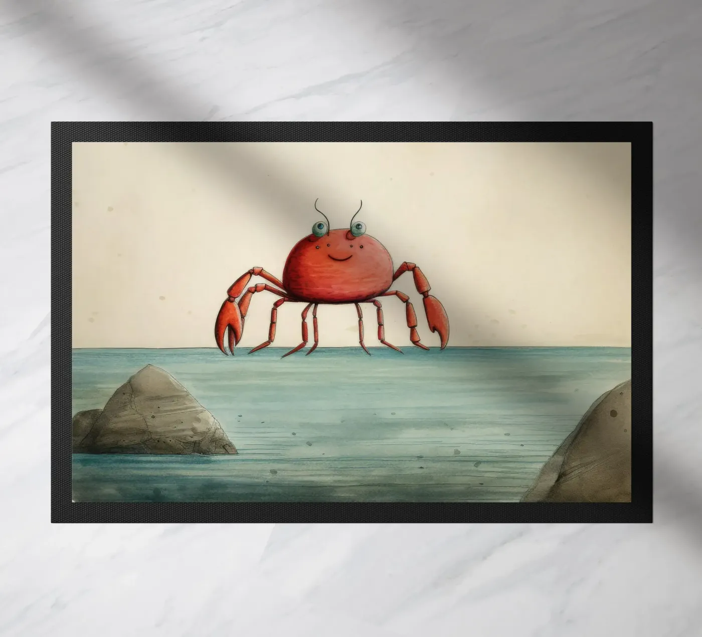 Minimal Crab doormat by Minimal Animal Art