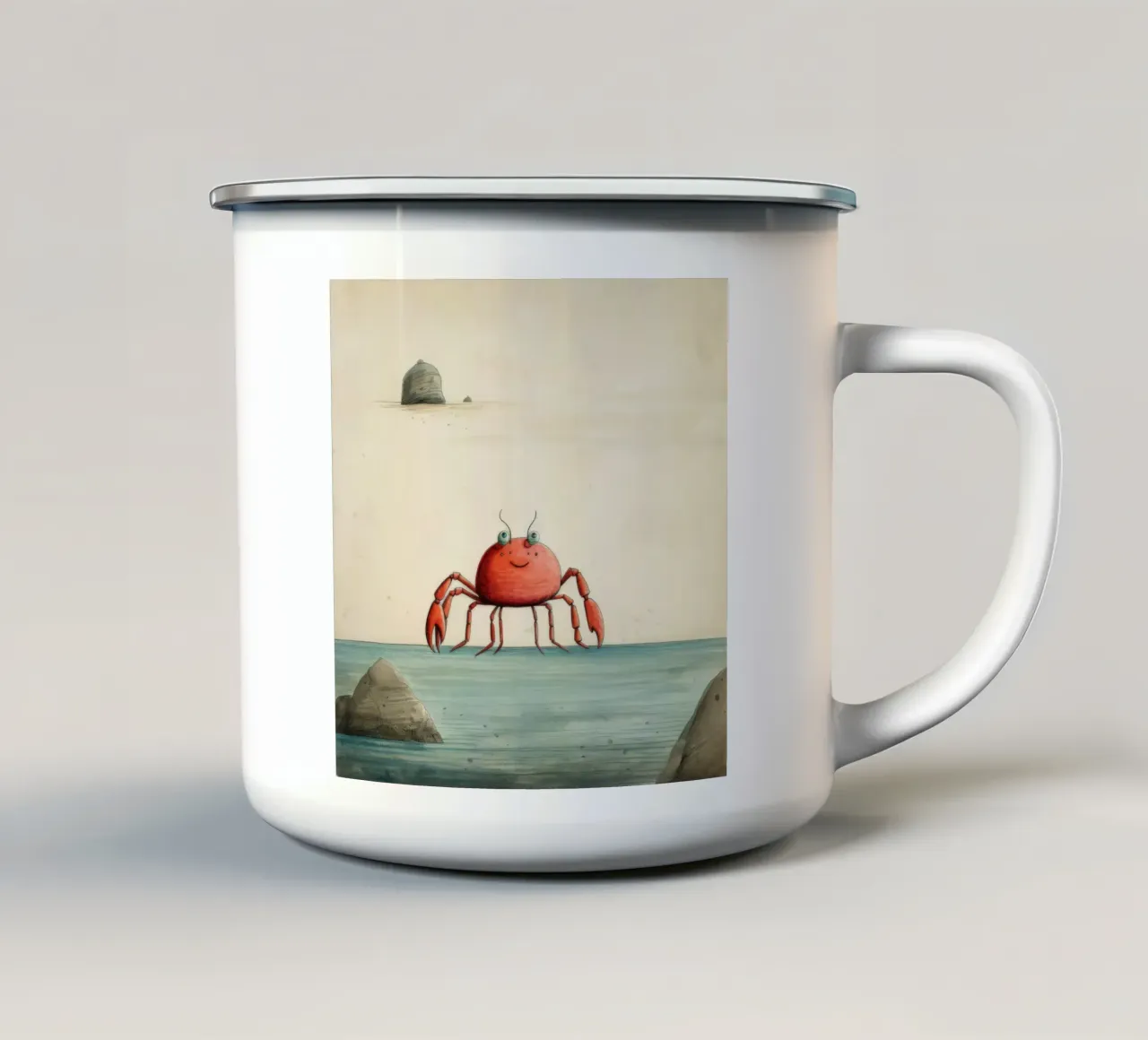Granchio minimo 1 tazza in smalto da Minimal Animal Art