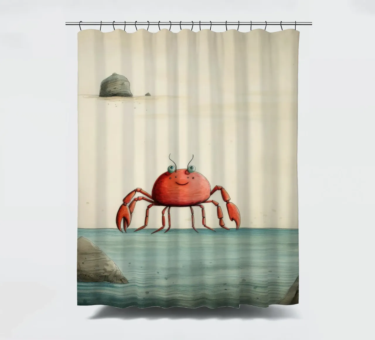 Granchio minimo 1 tenda da doccia da Minimal Animal Art
