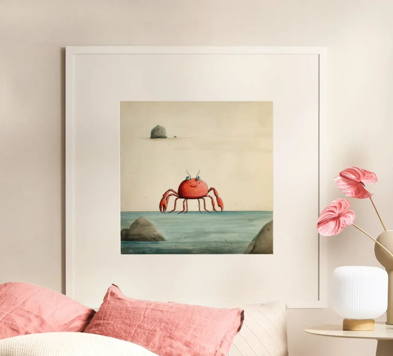 Minimum Krabbe 1 Poster von Minimal Animal Art