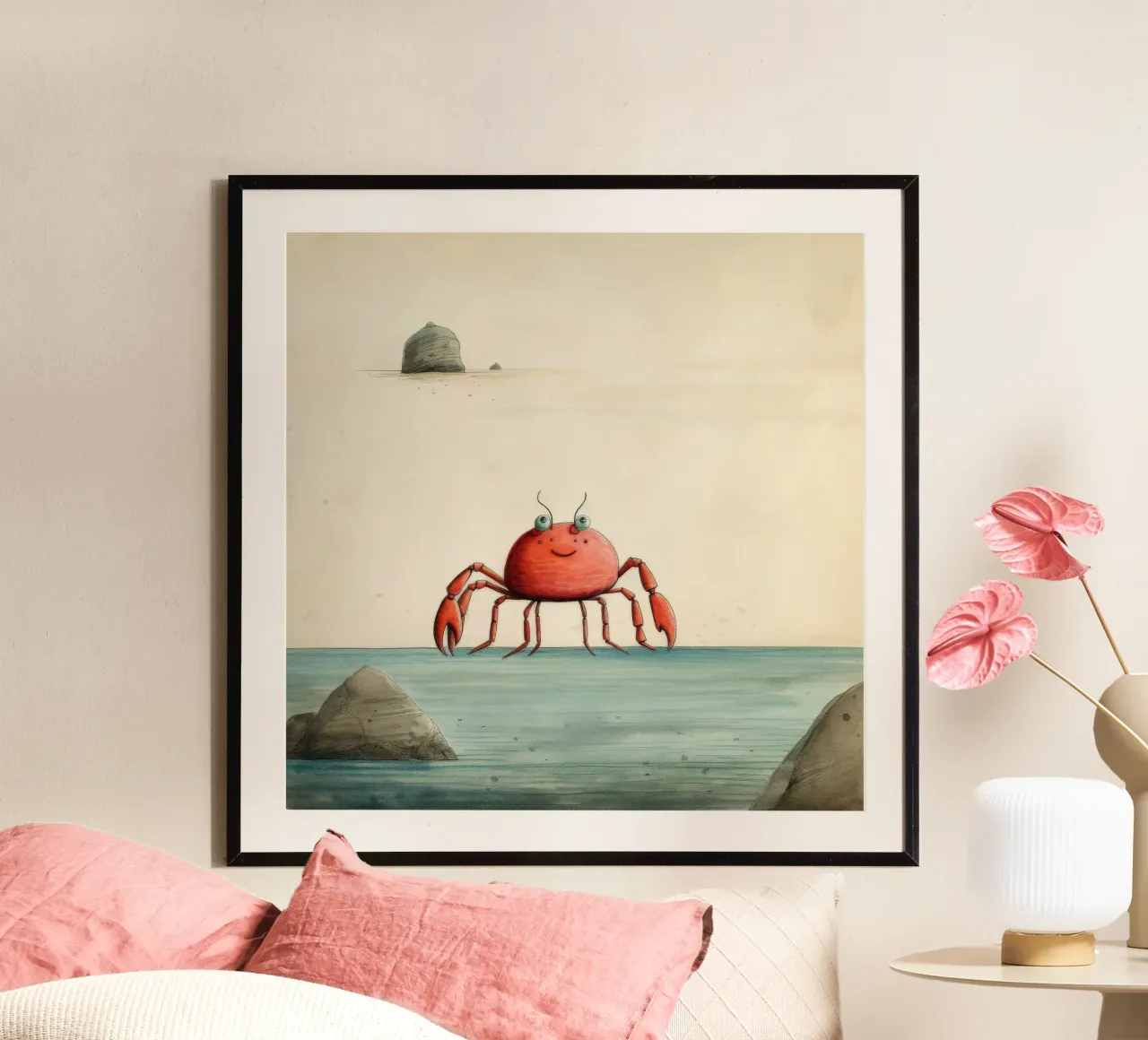 Minimum Krabbe 1 Poster von Minimal Animal Art