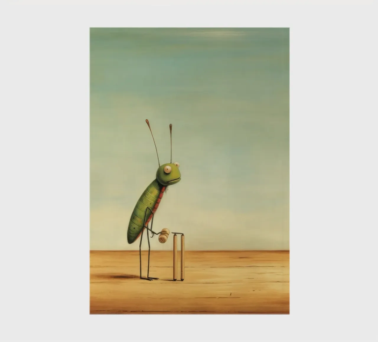 Minimal Cricket 2 notebook by Minimal Animal Art