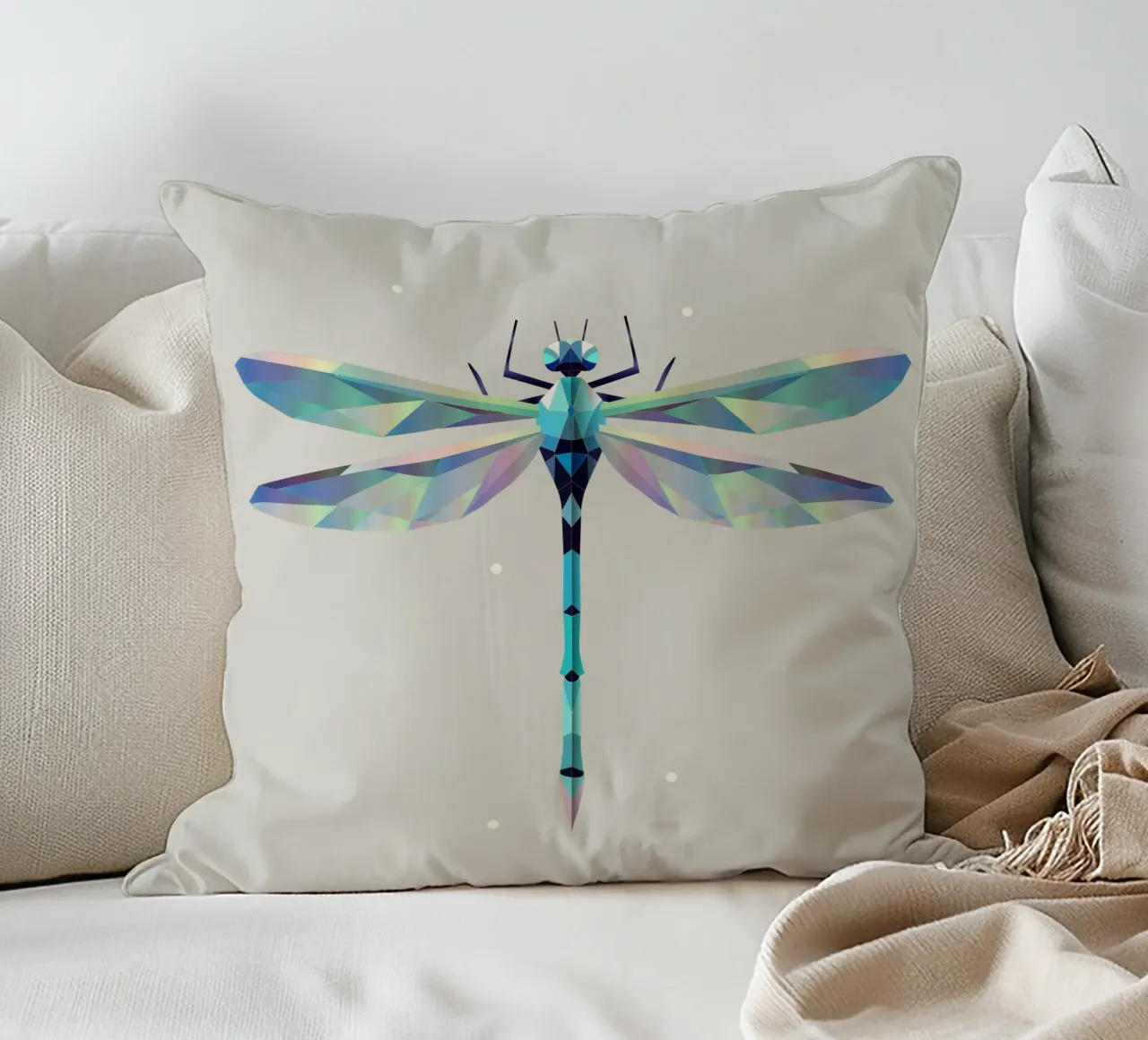 Libellula geometrica - Elegante simmetria in blu cuscino da namosh