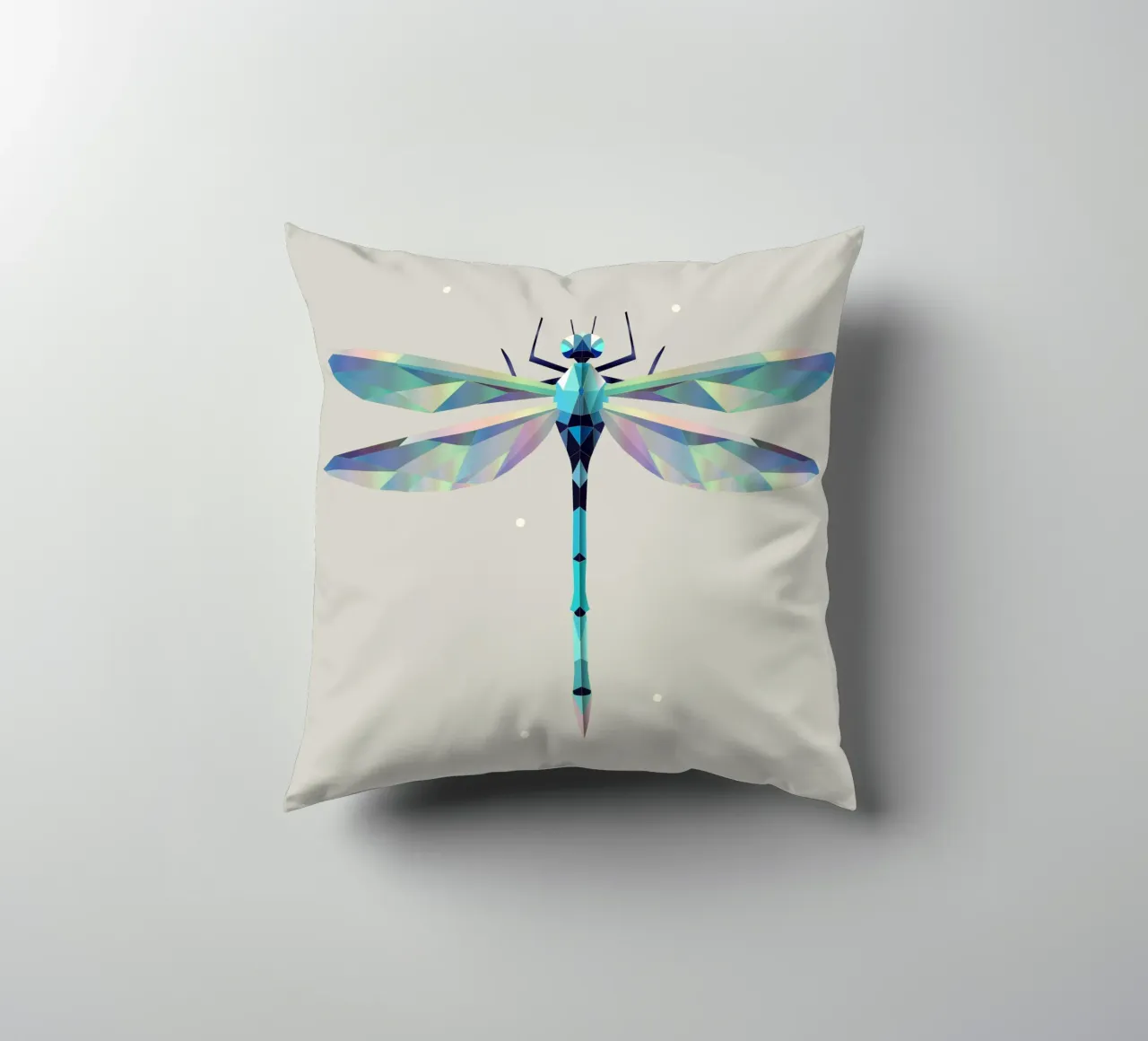 Libellula geometrica - Elegante simmetria in blu cuscino da namosh